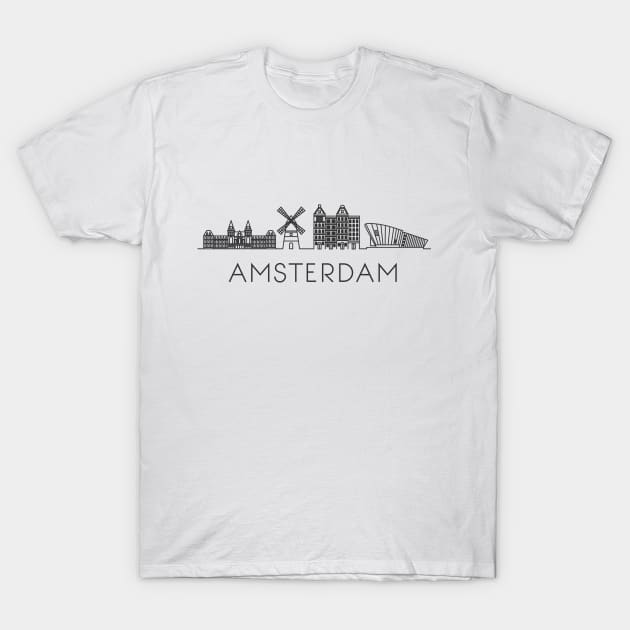 Amsterdam Skyline T-Shirt by Printadorable